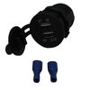 Race Sport Round Socket-Sized Dual-Port Usb W/ Blue Led Indicator RS50782